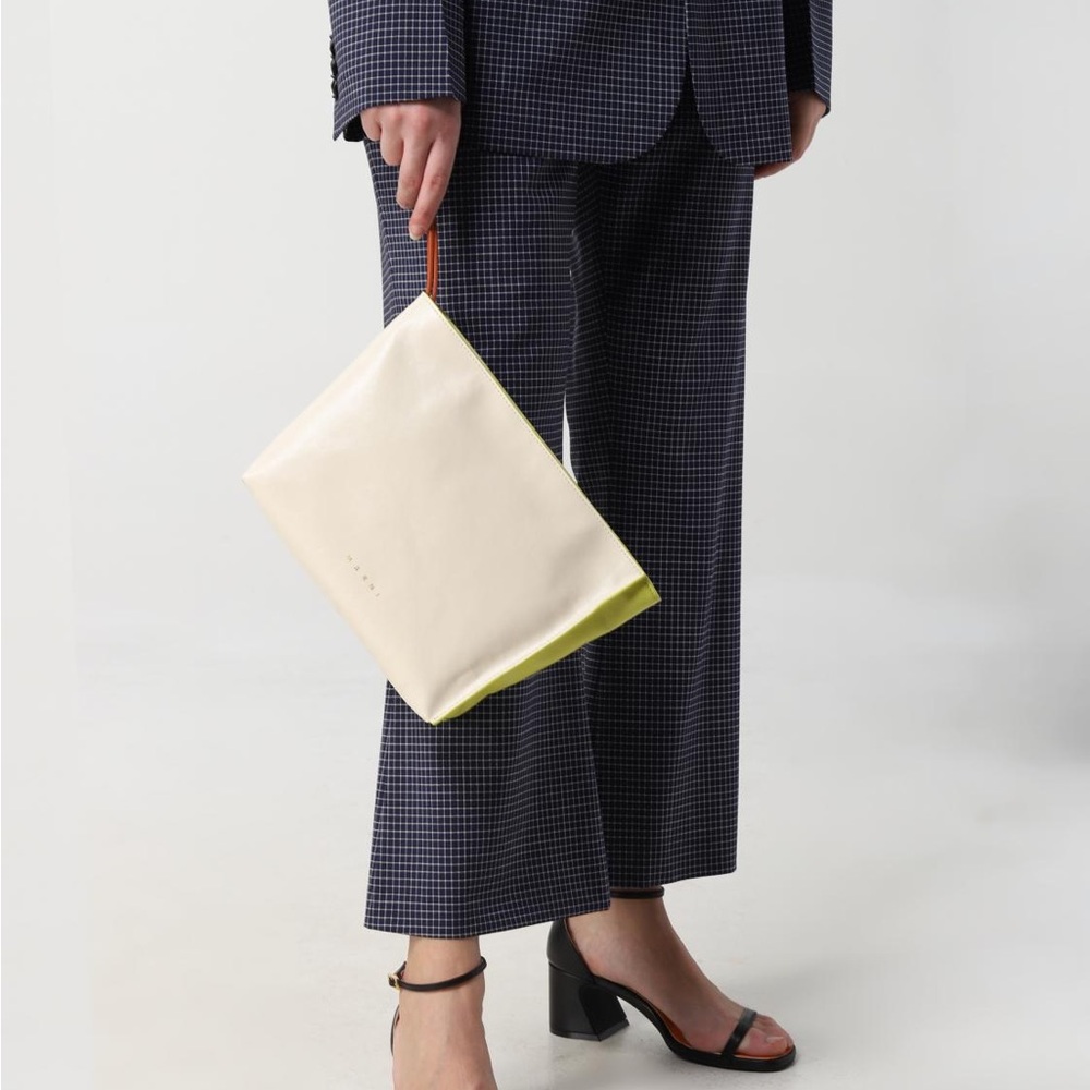 Marni Museo clutch bag in tumbled leather